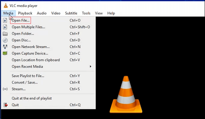 Open MOV file in VLC