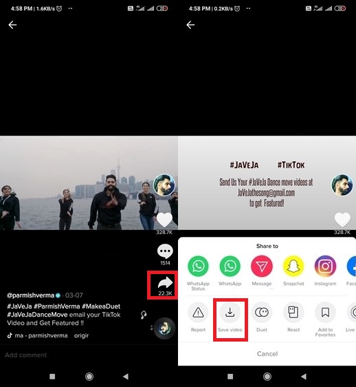 TikTok Videos auf Android Handy speichern