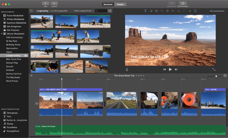 Video-Lautstärke in iMovie anpassen