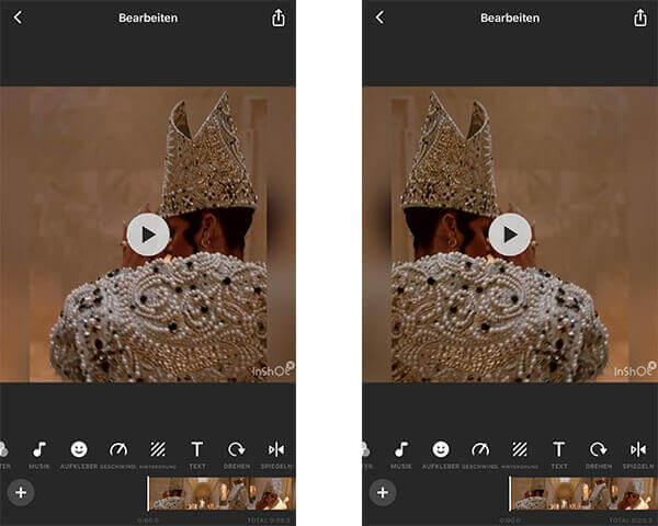 Video auf Android spiegeln - Inshot
