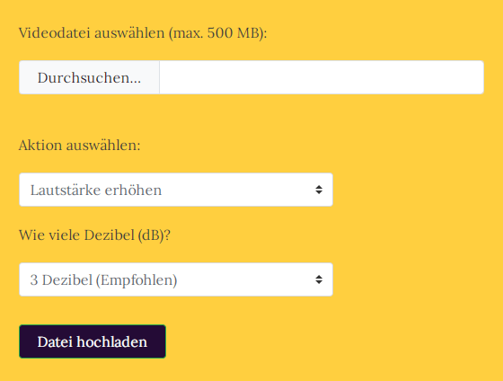 Video-Lautstärke durch  VideoLouder anpassen 