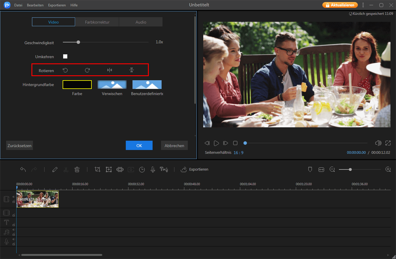 Video auf PC spiegeln - EaseUS Video Editor