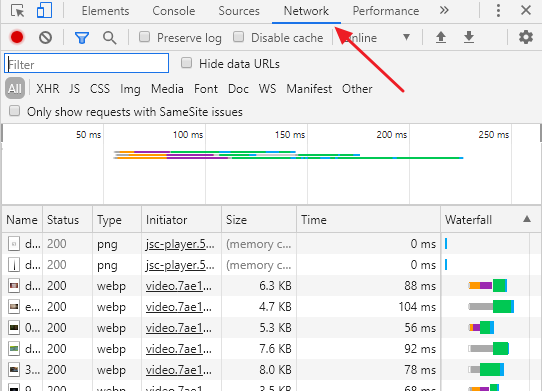 Selecciona la red en la interfaz