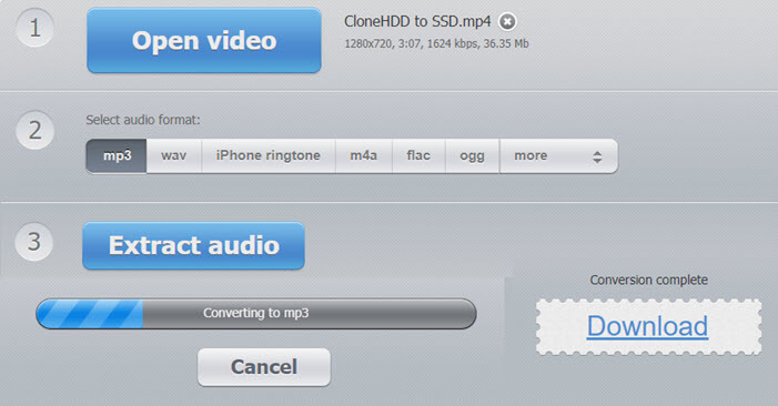Extraer audio de MKV en linea