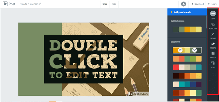 Utiliza Adobe Spark para añadir plantillas