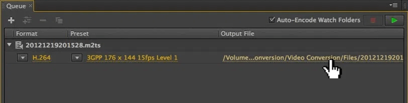 Choose the location of the converted file