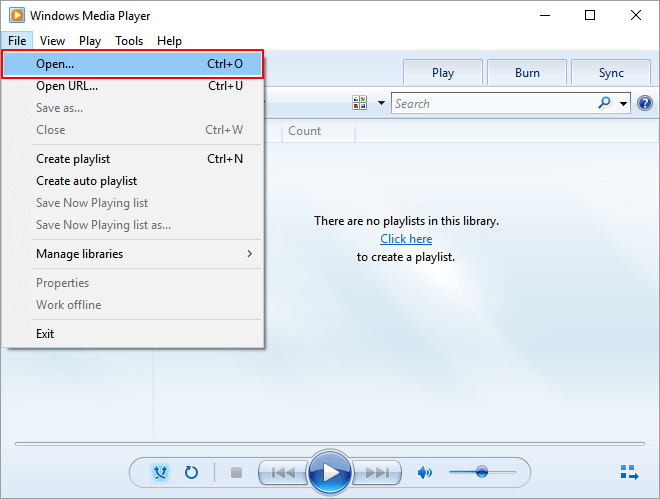 Windows Media Player를 사용하여 MP4를 변환합니다.