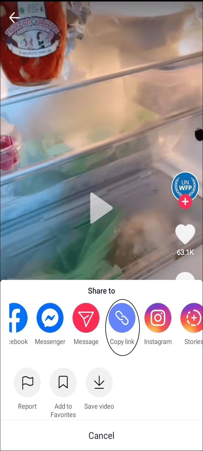 TikTok 비디오 링크 복사
