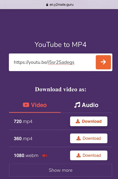iPhone에서 YouTube를 MP4로 다운로드 - 1