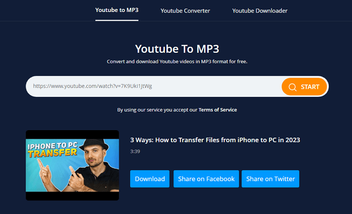 YouTube에서 MP3로 변환기 - ToMP3