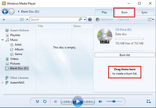 Windows 10 : comment graver un CD Audio de musique avec Media