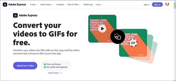 Convert Video to GIF in Adobe Express 