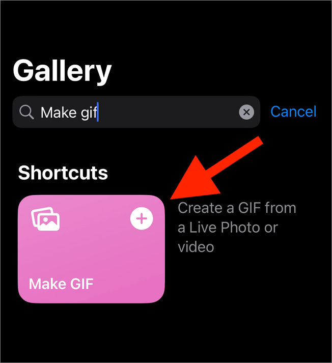 Atalho para converter vídeos em gifs no iPhone