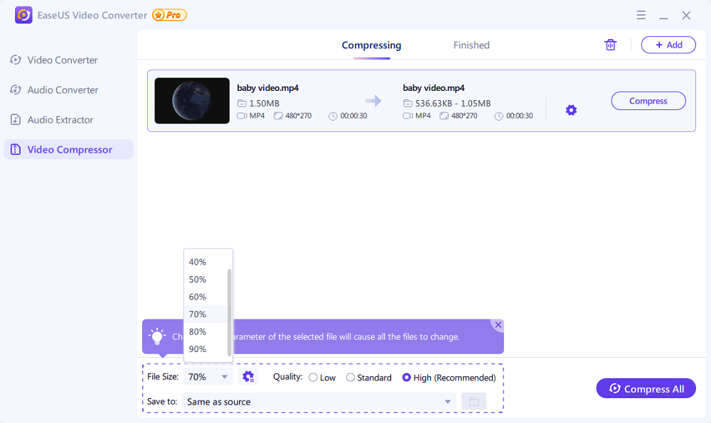 Dosya Boyutunu Seçin