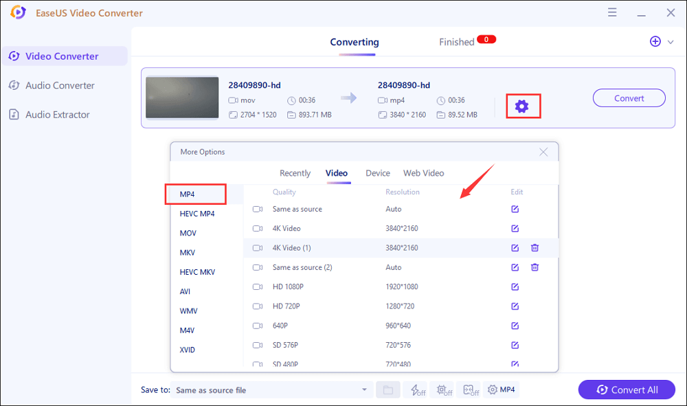 how to convert mov files to mp4 files