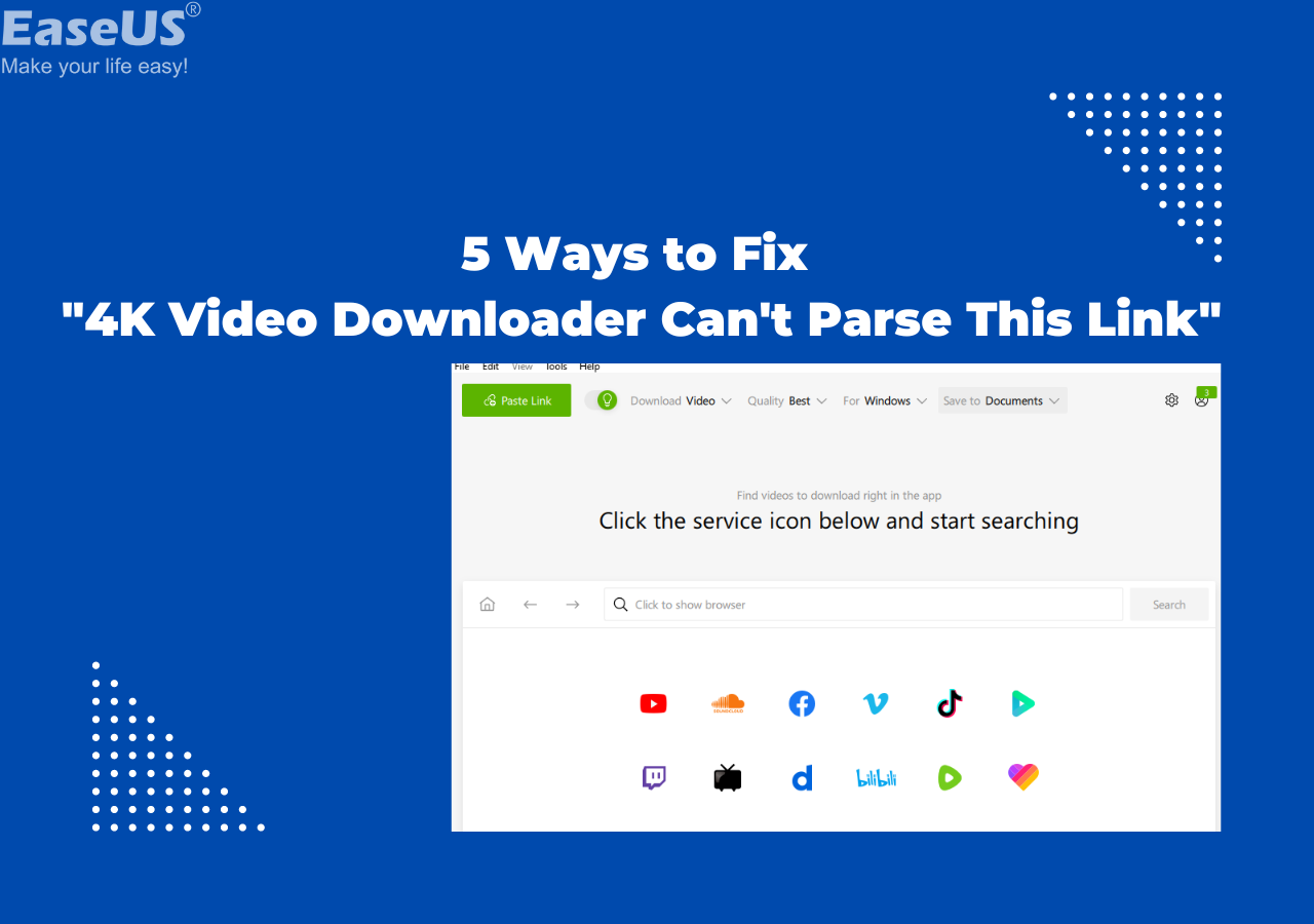 4k video downloader cant parse link