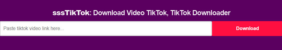 sssTikTok: Download Video TikTok, TikTok Downloader