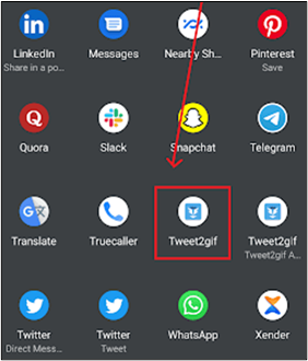 從應用程式中選擇 tweet2gif