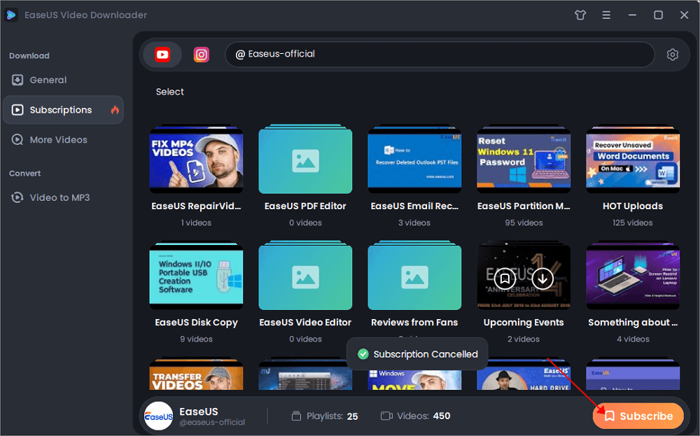 clique no botão de inscrição