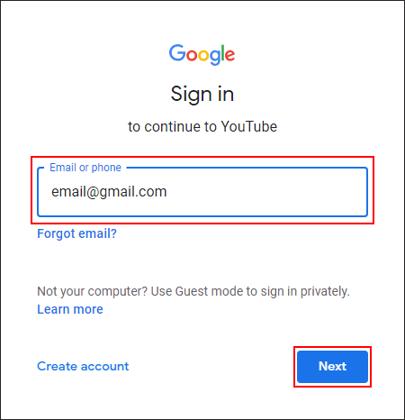 créer un compte google