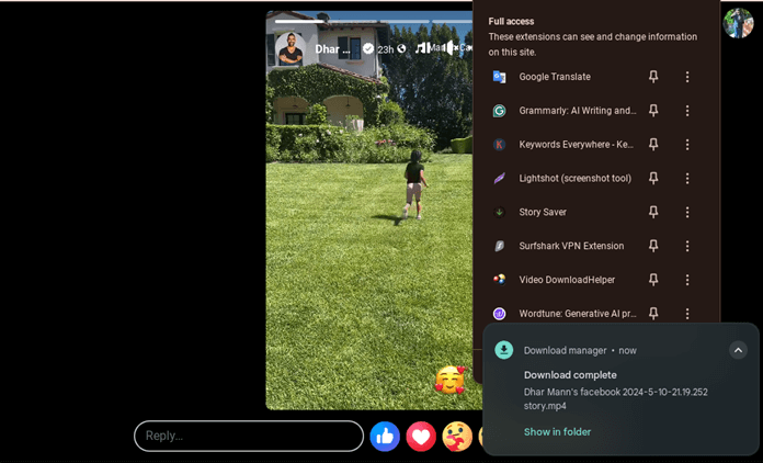 下載 Facebook 故事