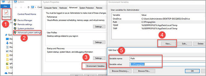 Paramètres avancés de ffmpeg