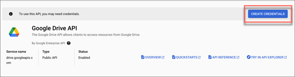 créer des informations d'identification