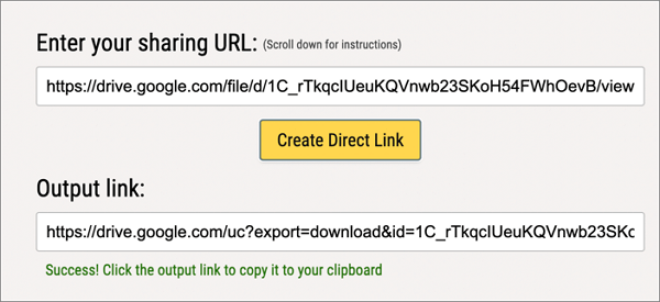 générateur de liens directs Google Drive