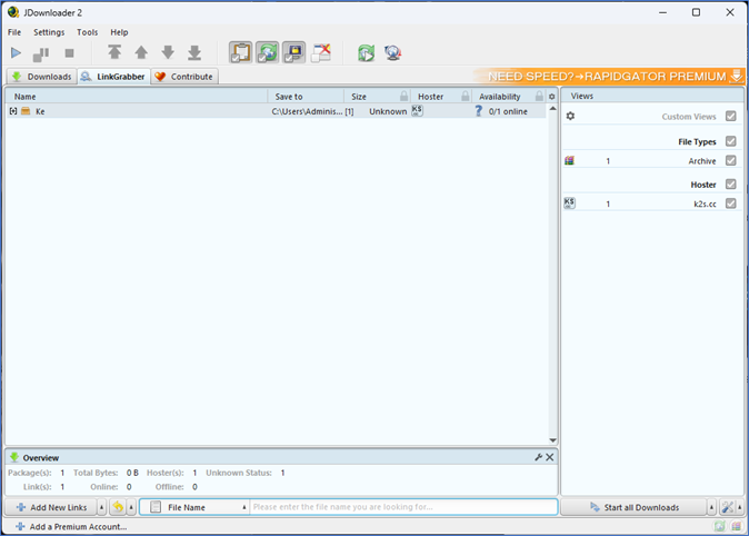 jdownloader capturar url