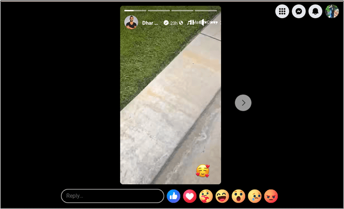 打開 Facebook 故事進行儲存