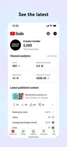 開啟 YouTube Studio iPhone