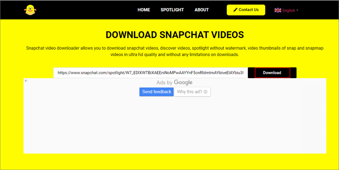 colar url snapchat baixar hq