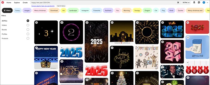 Pinterest GIFs de feliz ano novo