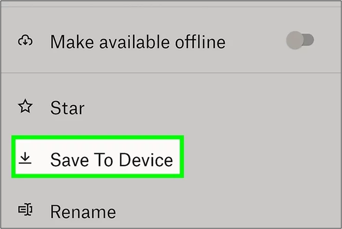 儲存到設備選項
