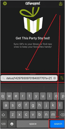 gifwrapped 的搜尋按鈕