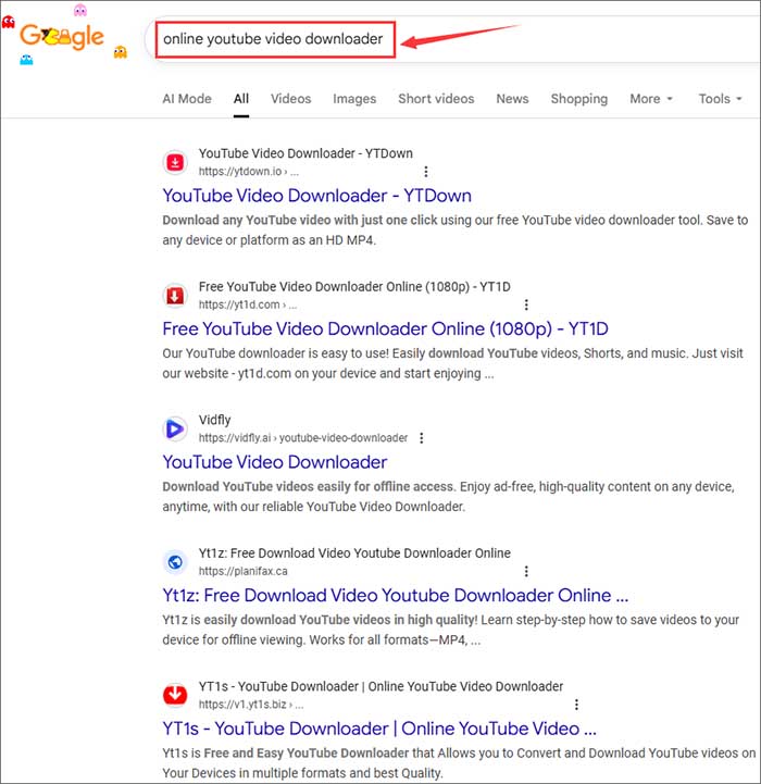 search online youtube video downloader in Chrome