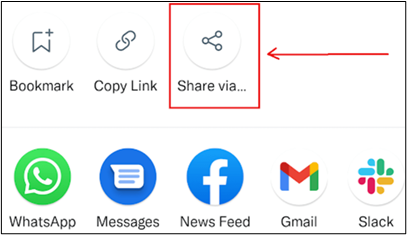 透過 Android 上的按鈕分享