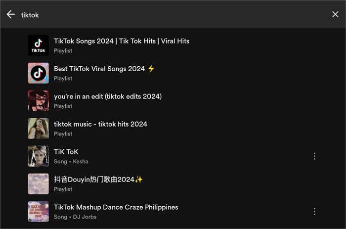Spotify Tiktok-Wiedergabeliste