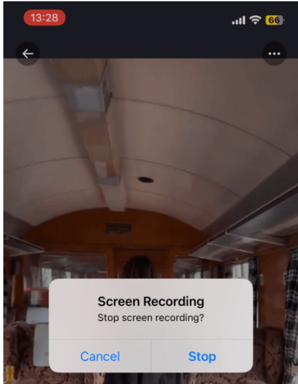 pare de gravar no iphone
