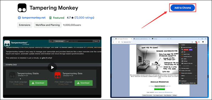 extension google du singe falsificateur