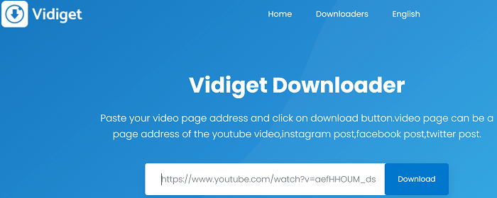 Vidiget - YouTube video downloader online