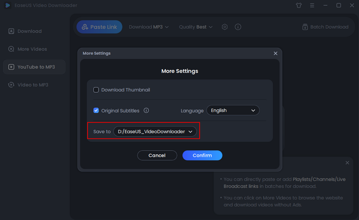 escolha o local do arquivo