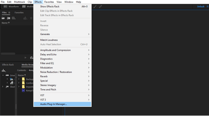 Añadir plugin Adobe Audition