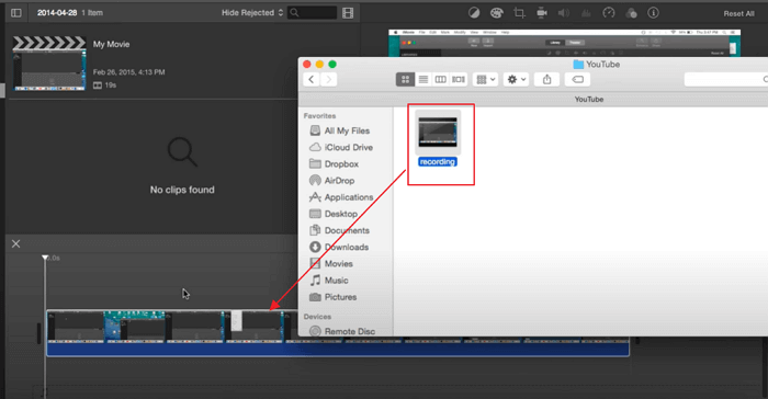 Drag video to iMovie