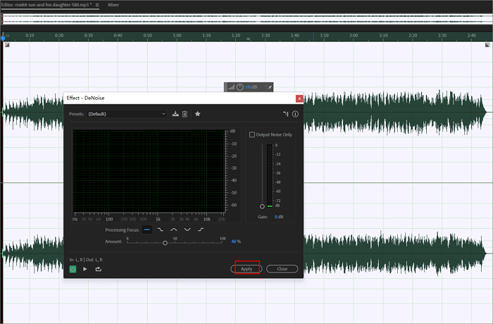 adobe audition adjust slider