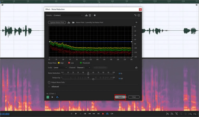 adobe audition aplicar reducción de ruido