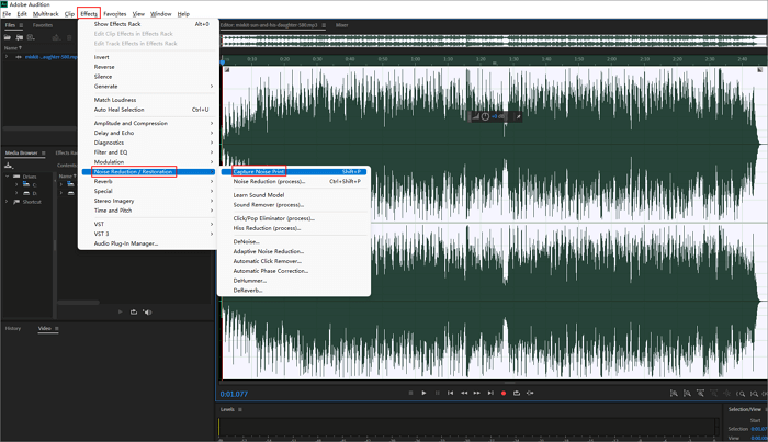 adobe audition capture noise print