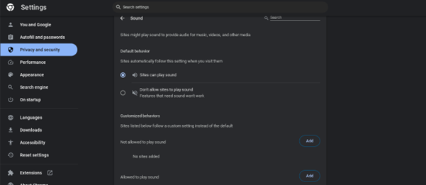 Websites die Wiedergabe von Ton ermöglichen