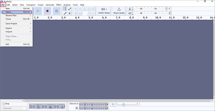 audacity importa file audio