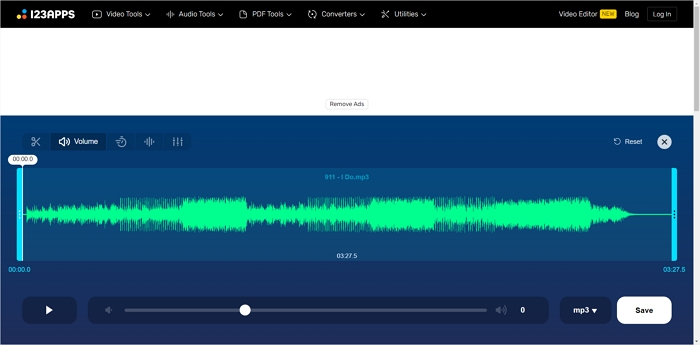 amplificador de volume de mp3 123apps